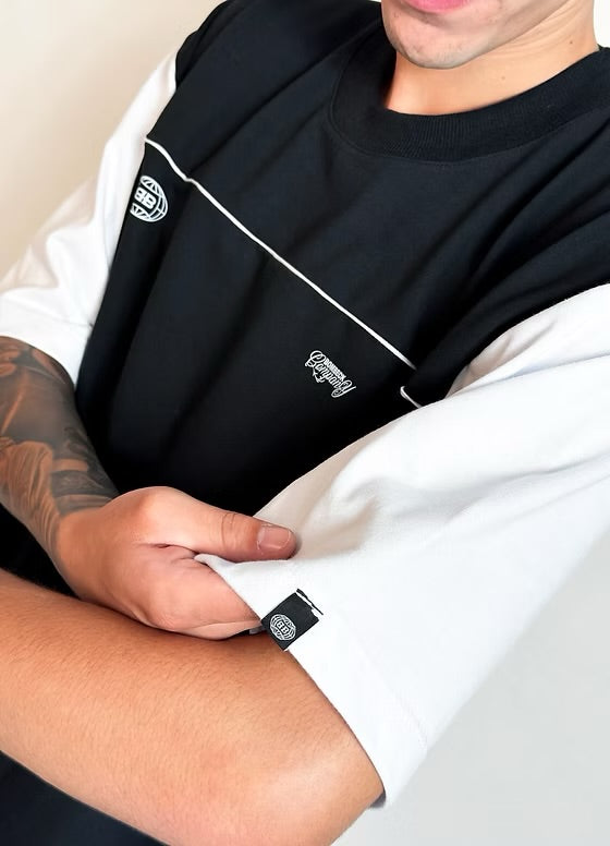 Camisa Oversized Bombeck - Preto/Branco