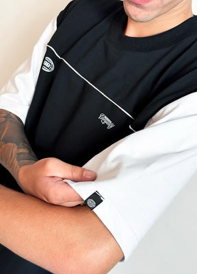 Camisa Oversized Bombeck - Preto/Branco