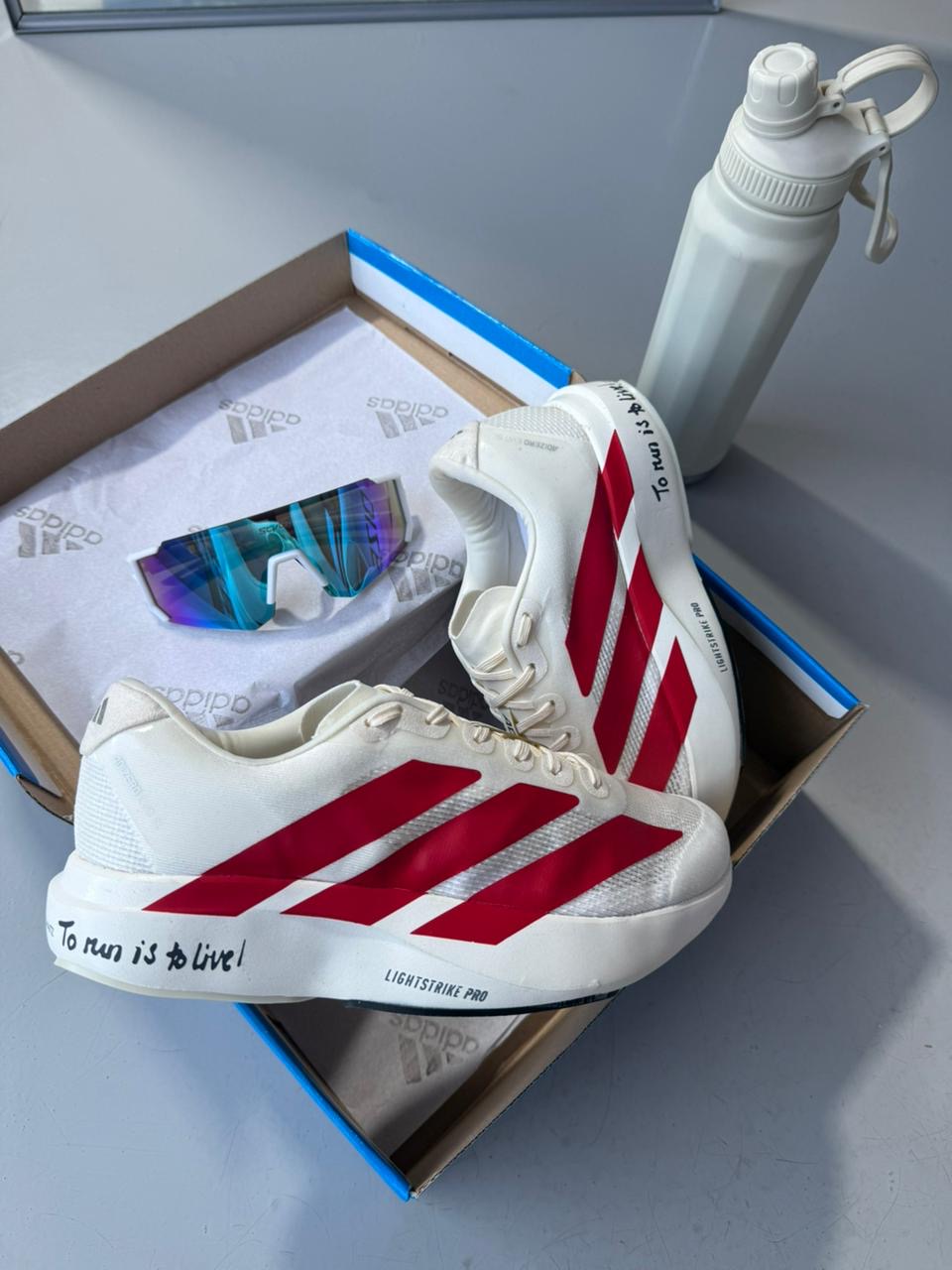 Adidas Adizero Evo - Bege/vermelho