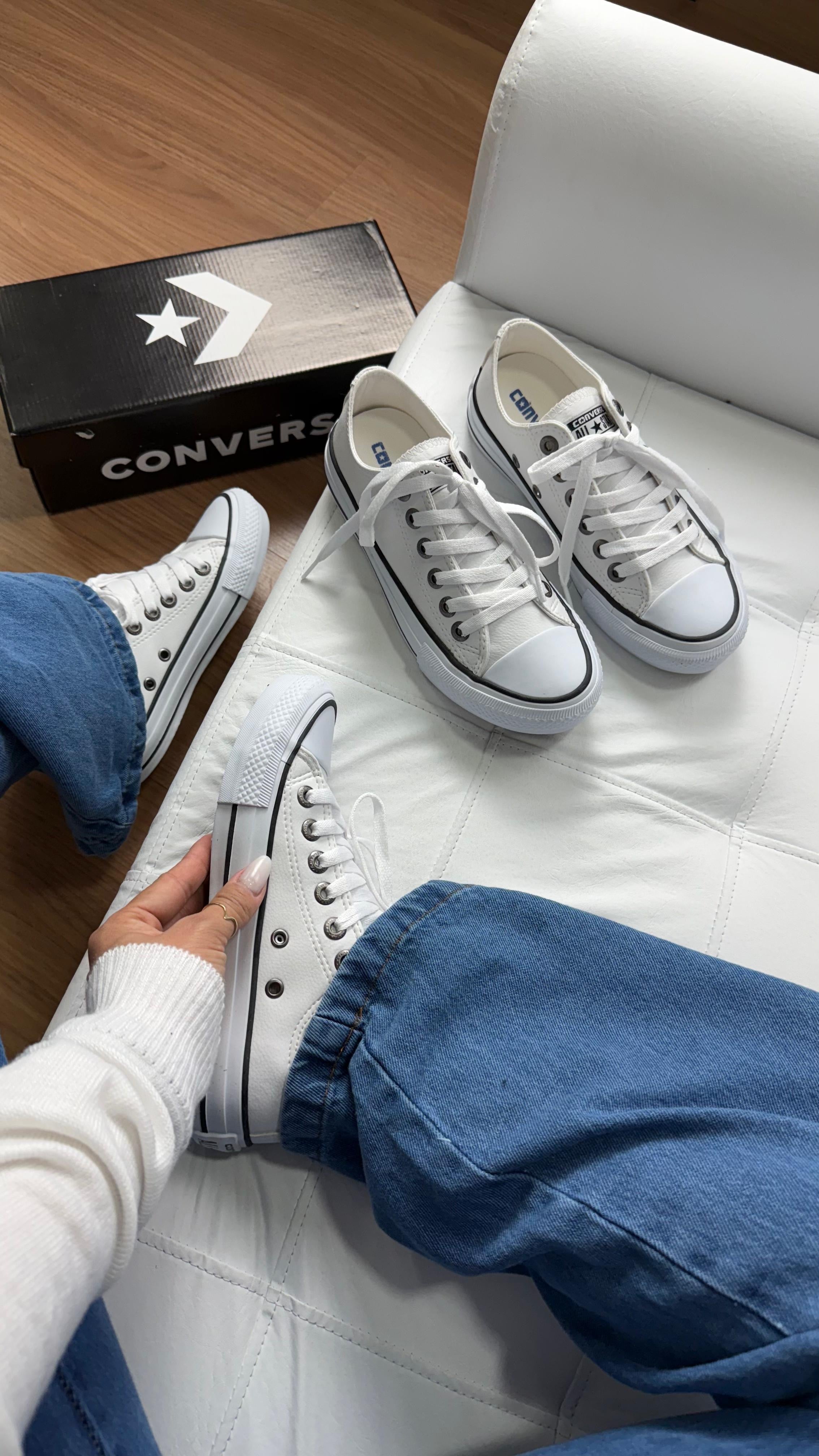 All star couro branco