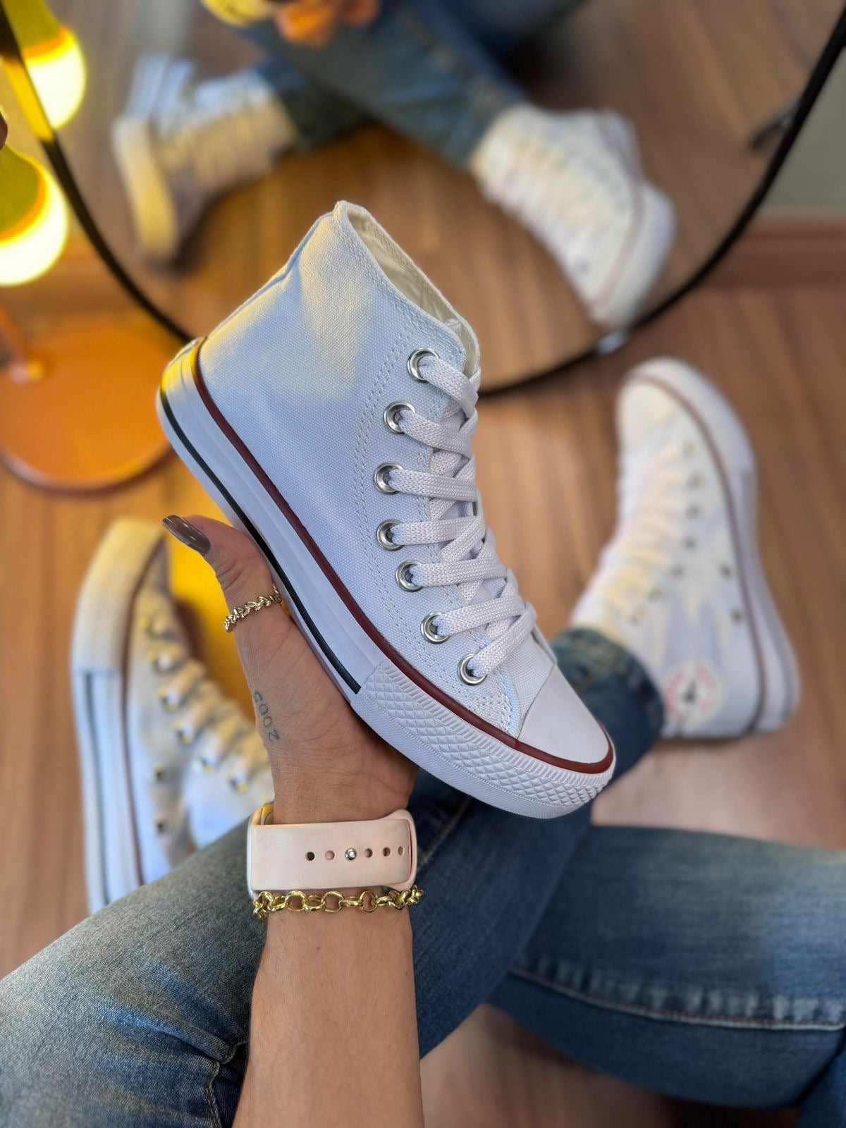 All star botinha lona Branco