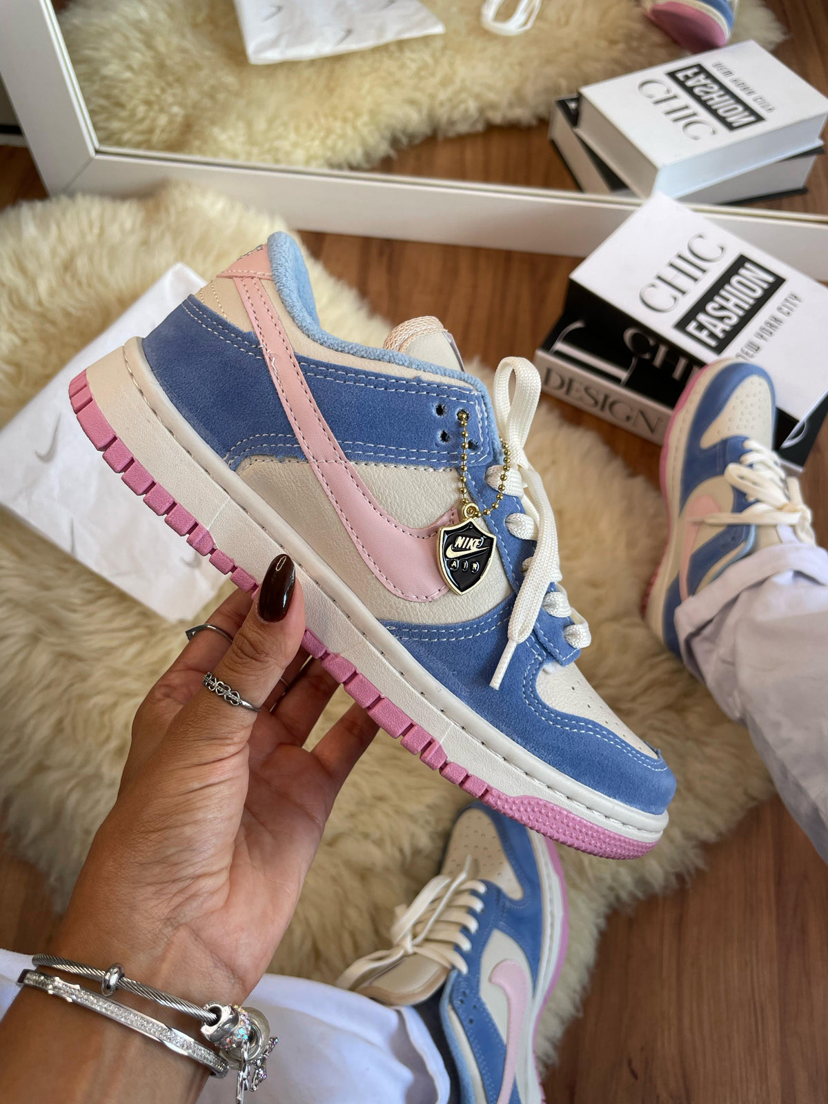 Nike Dunk Low - azul/rosa