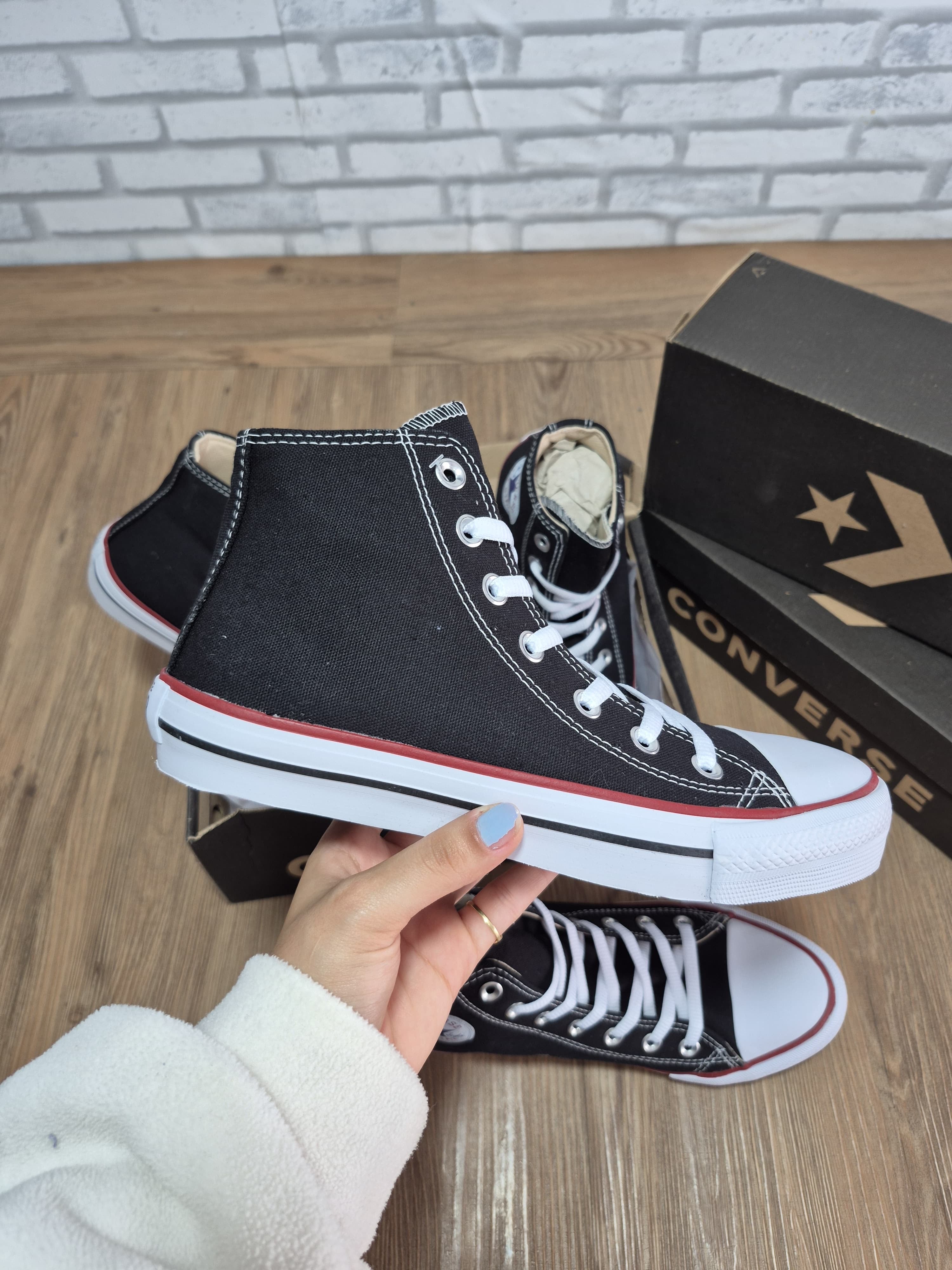 All star botinha lona preto