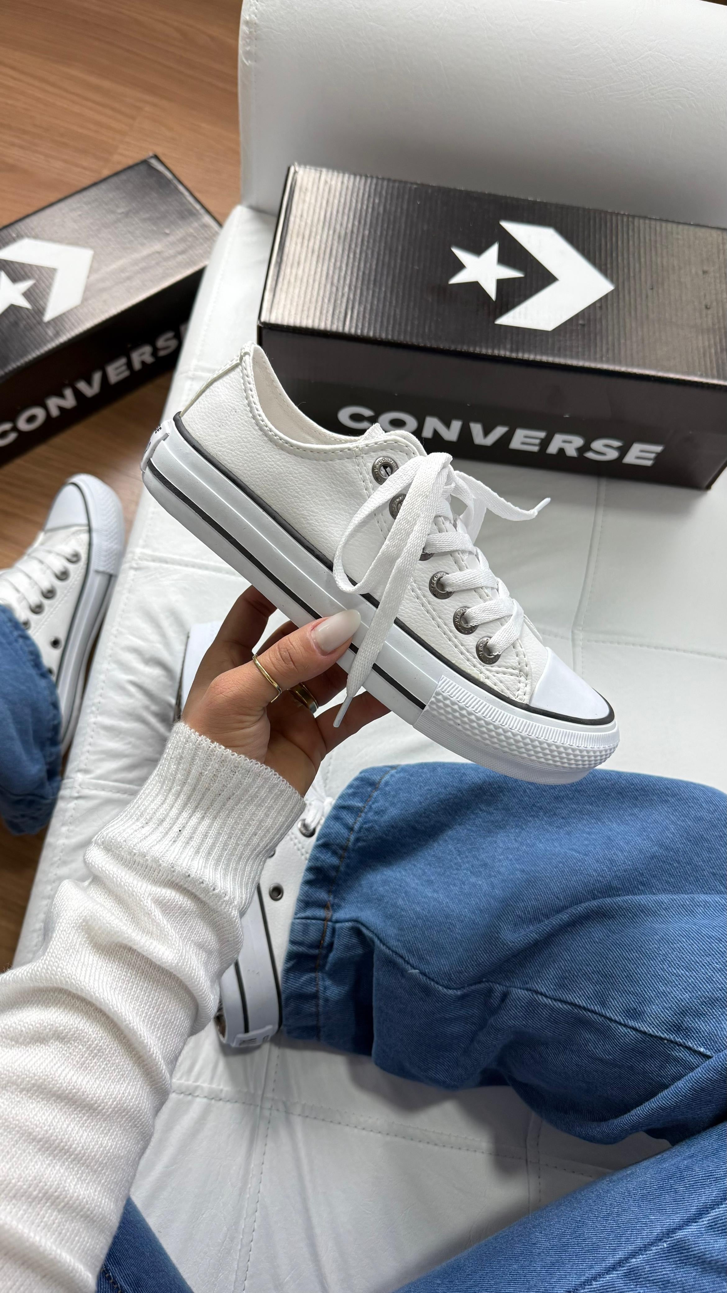 All star couro branco